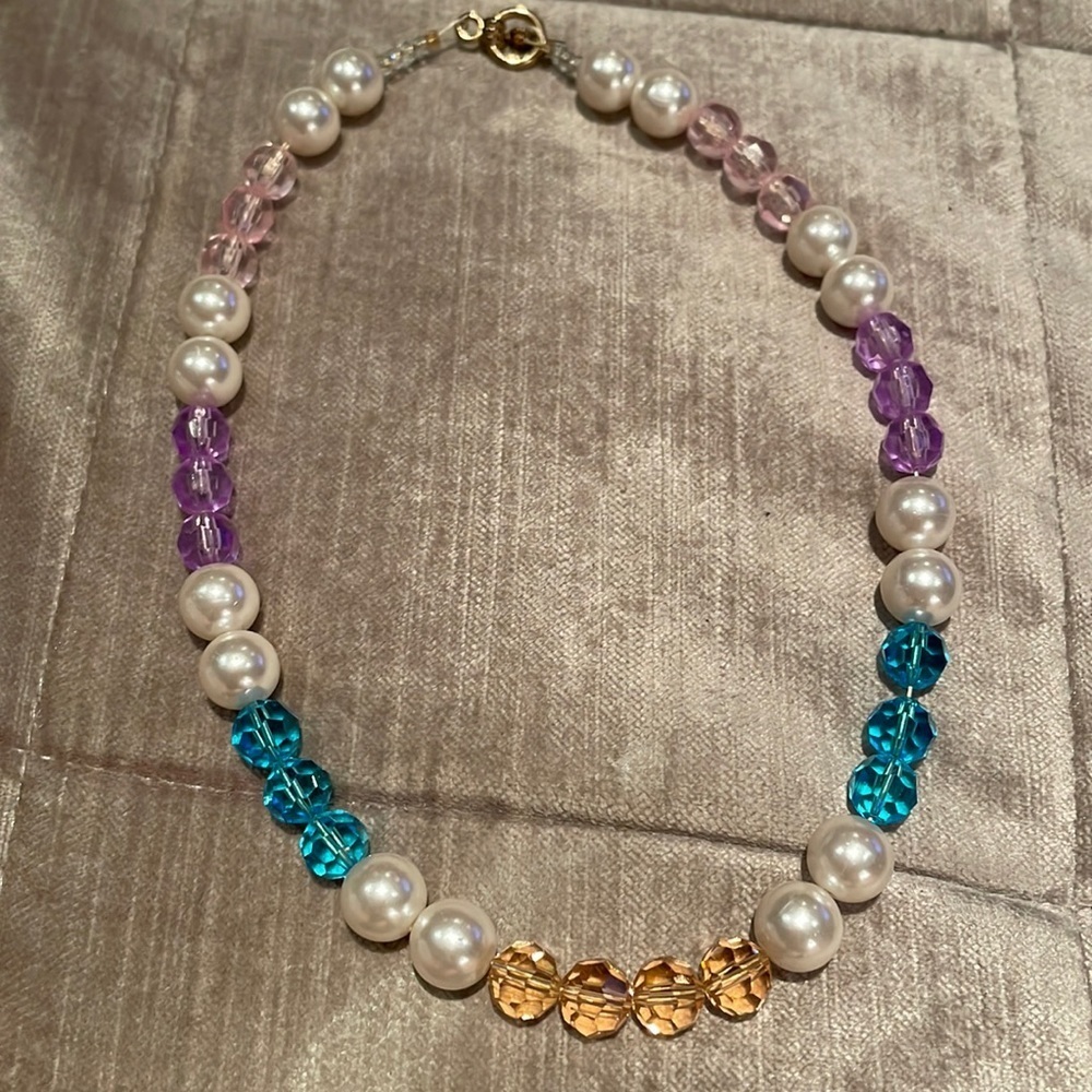 Pearl & Faceted Beaded Toggle  Choker